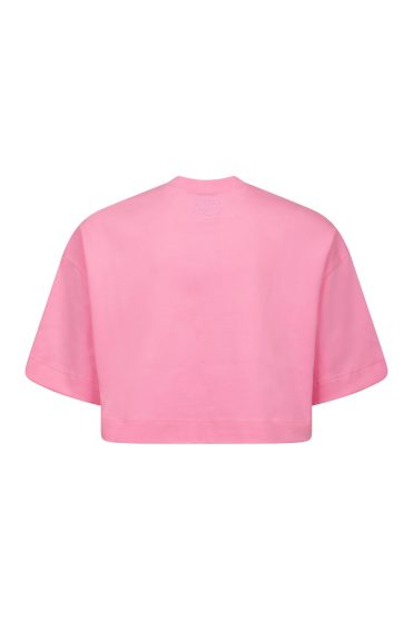 Różowy oversizowy Tshirt z logo